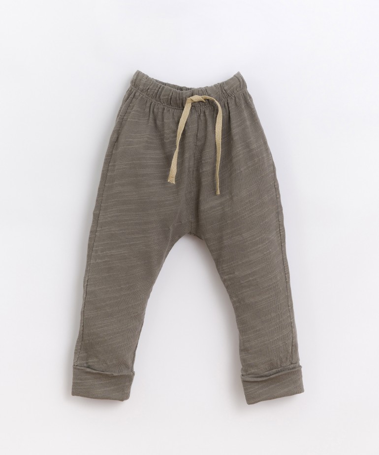 Jersey pants in blend of organic cotton and recycled cotton