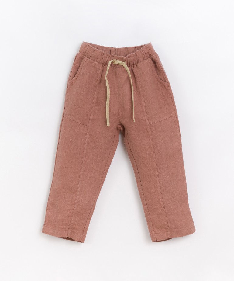 Linen pants with adjustable draw string