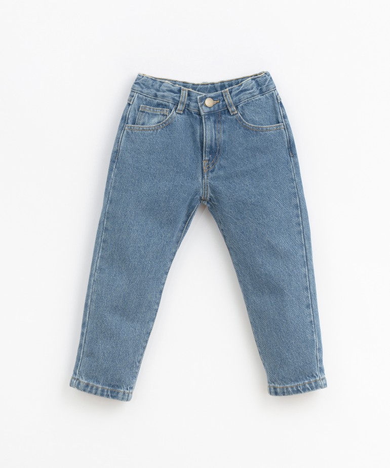 Denim pants in cotton with pockets