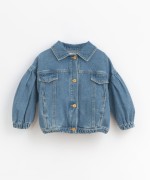 Denim jacket with cuff applications | Basketry