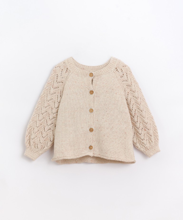 Knit jacket with button holes