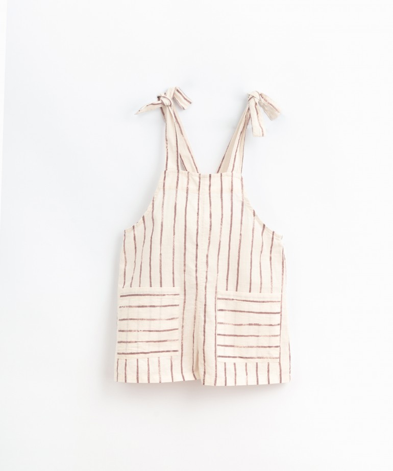 Striped jumpsuit in cotton blend