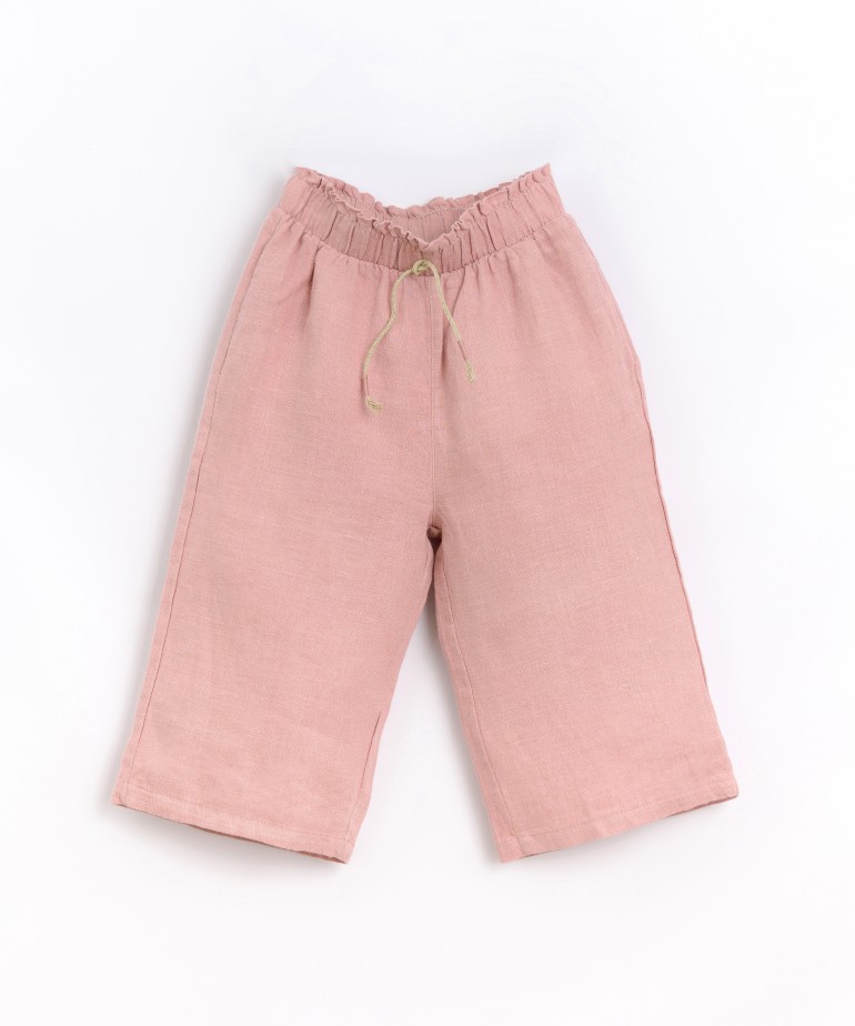 Linen pants with wide cuff