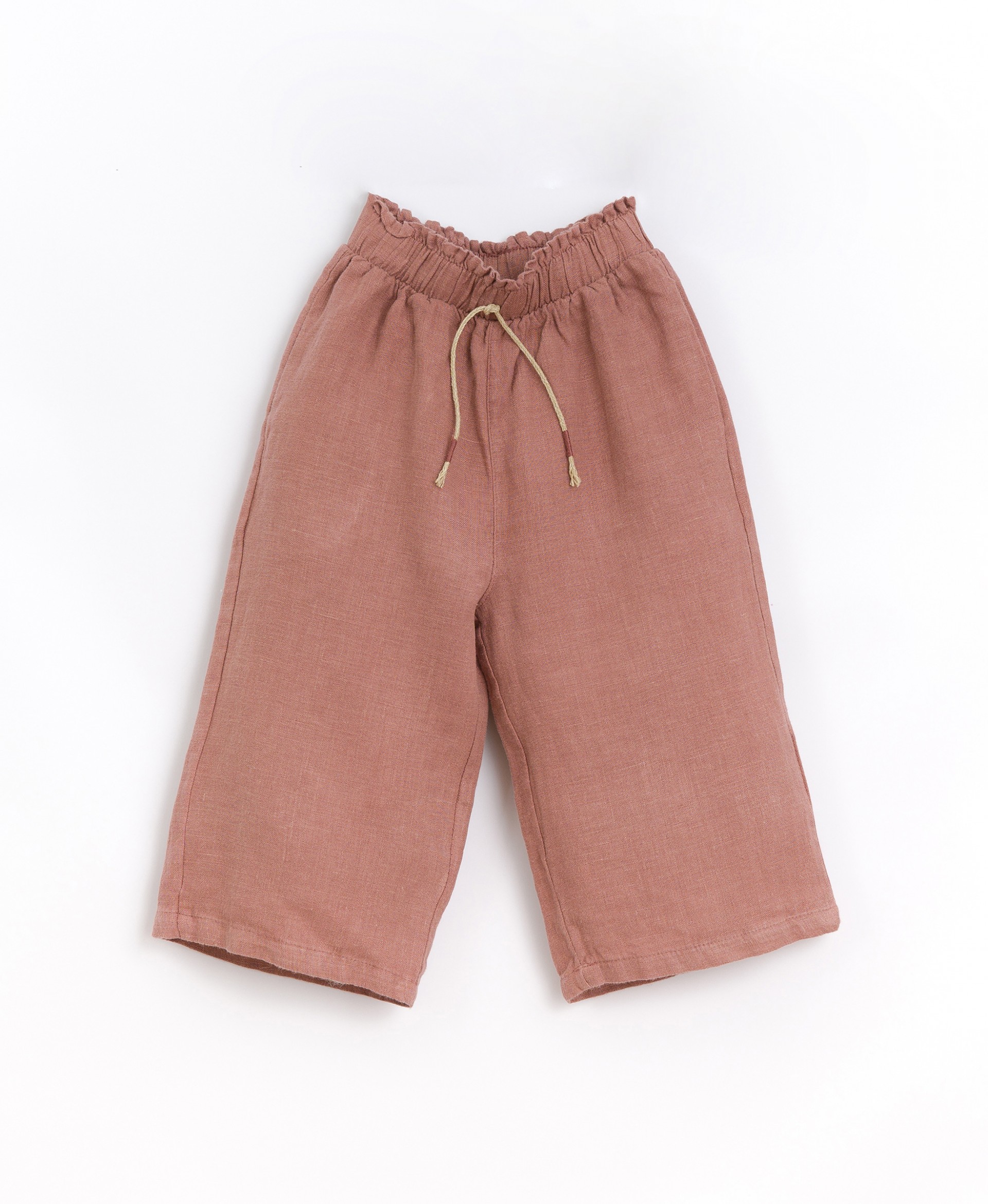 Linen pants with decorative drawstring | Basketry