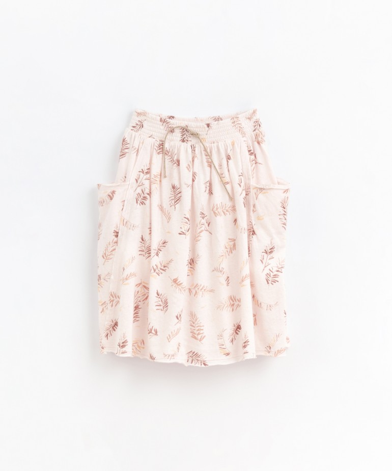 Skirt in blend of organic cotton and linen