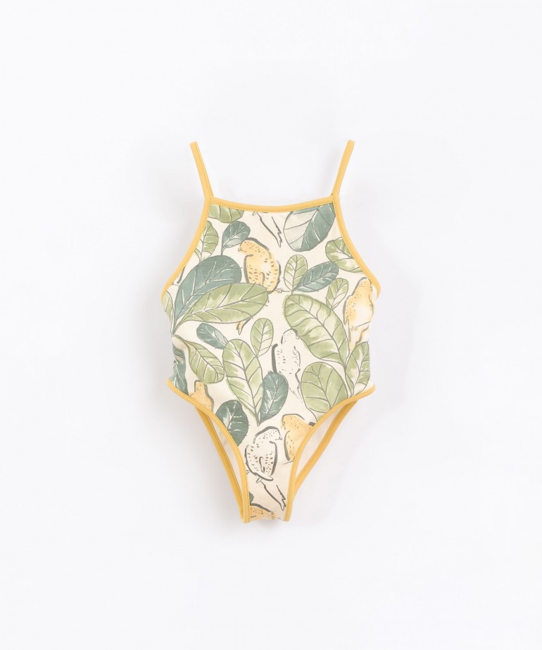 Bathing suit in printed organic cotton