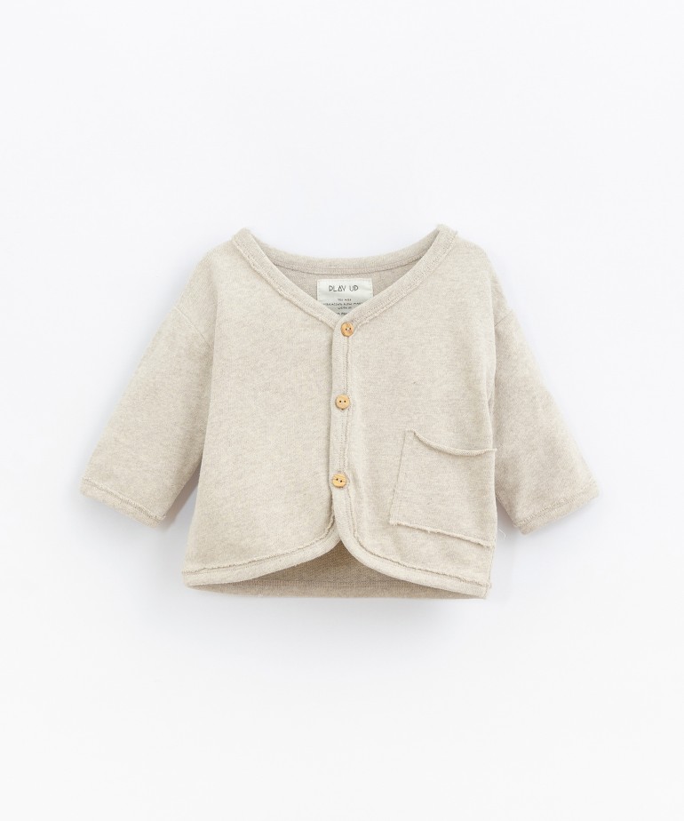 Jacket in organic cotton and recycled cotton blend