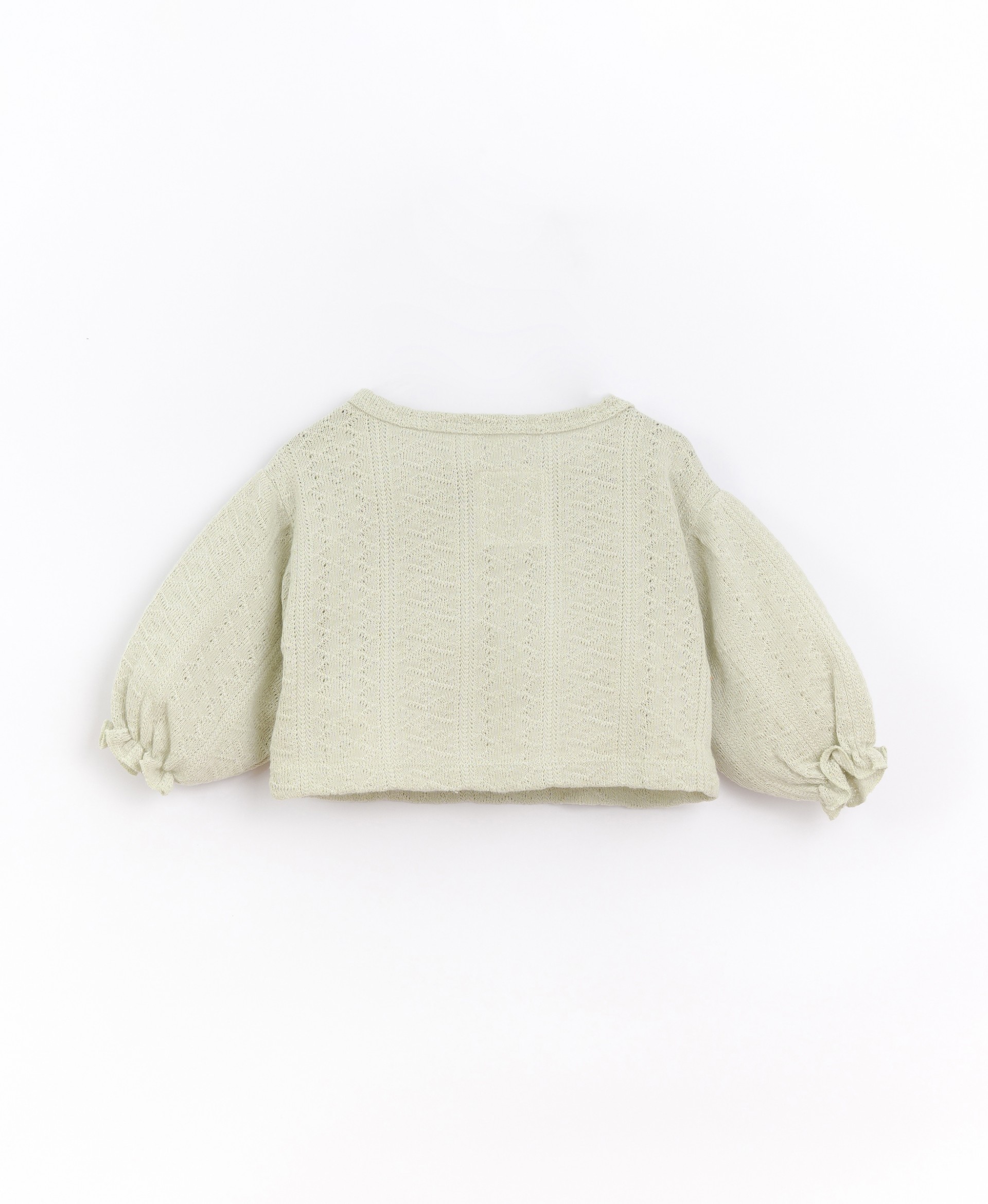 Sweater in organic cotton with shoulder opening | Basketry