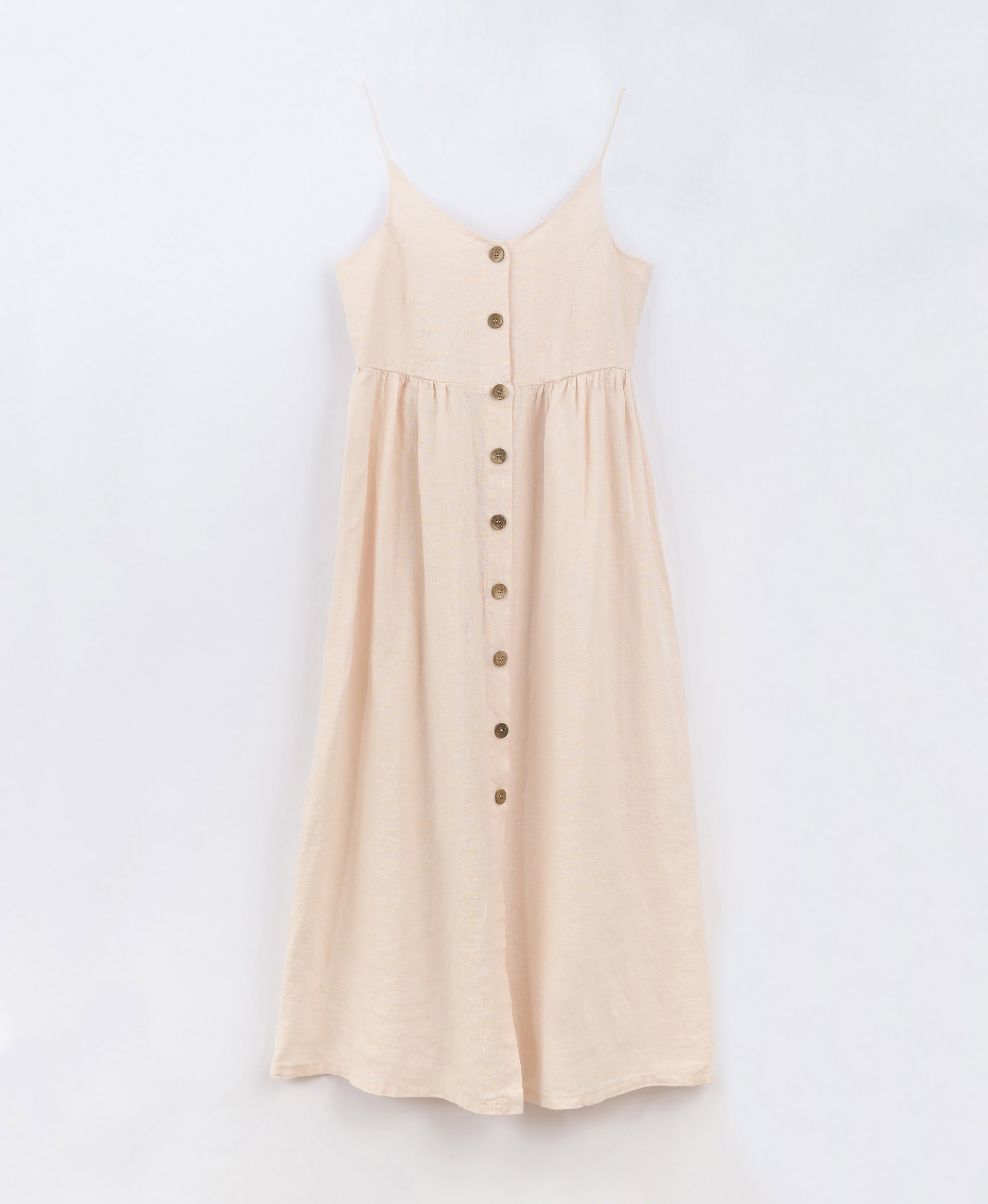 Linen dress with straps | Basketry