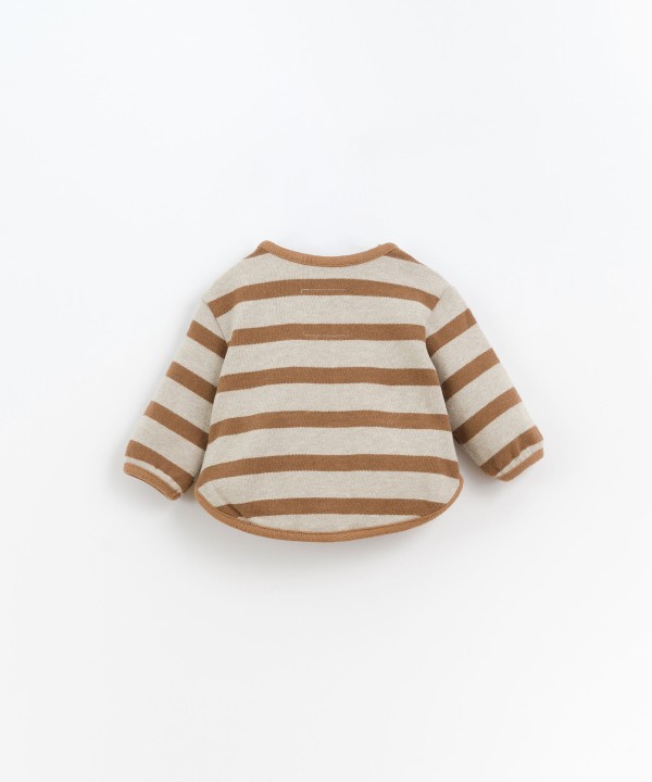 Striped jersey with shoulder opening