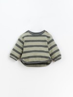 Striped jersey with shoulder opening