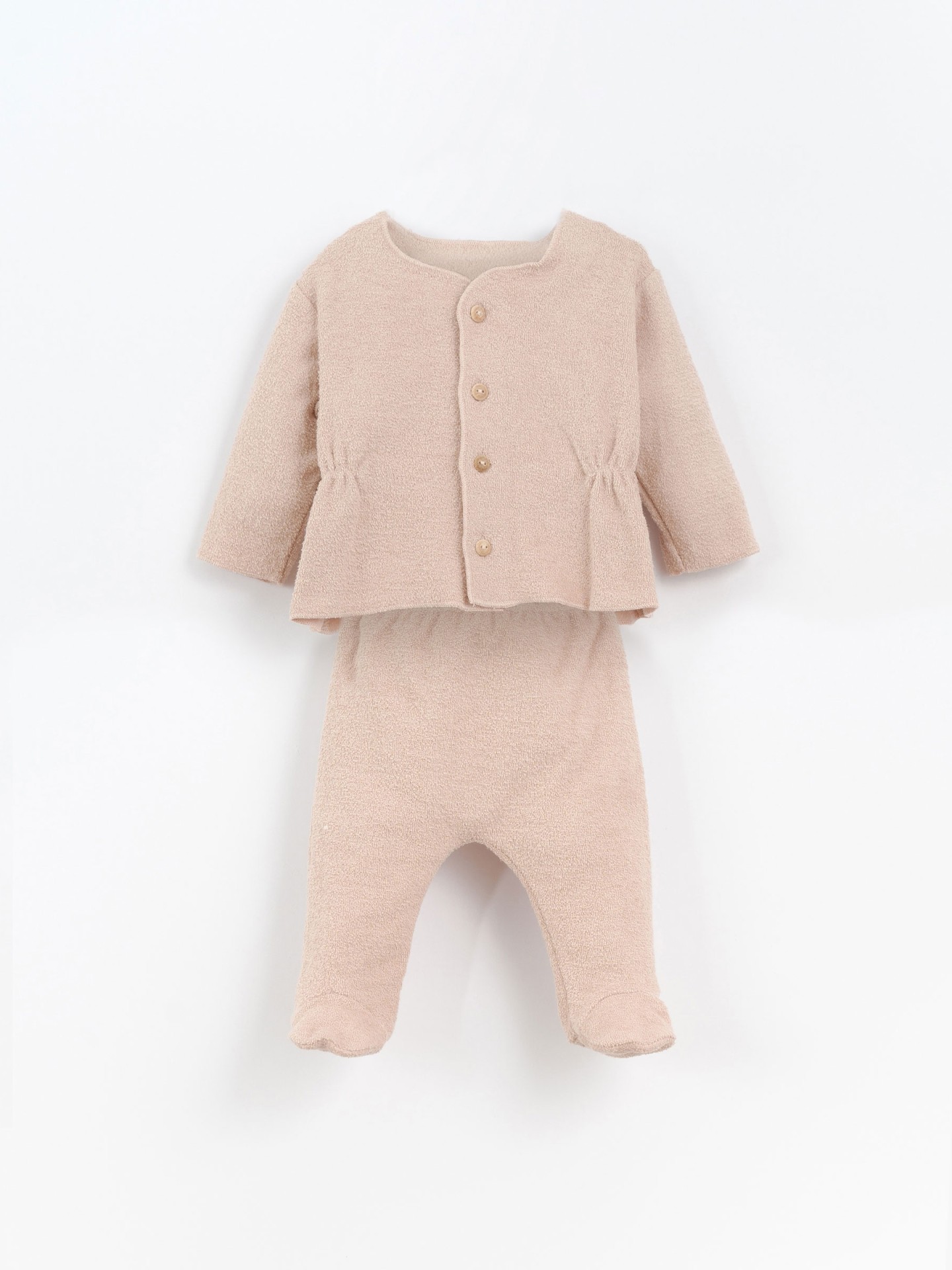 Ensemble cardigan et pantalon en maille peluche