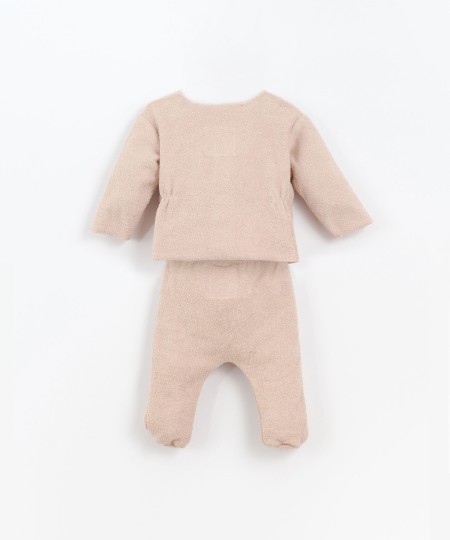 Ensemble cardigan et pantalon en maille peluche