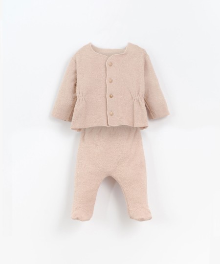 Ensemble cardigan et pantalon en maille peluche