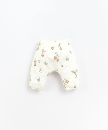 Pantalon en coton biologique imprimé tomates