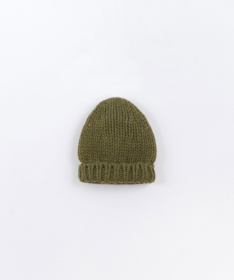 Knitted beanie with turn up