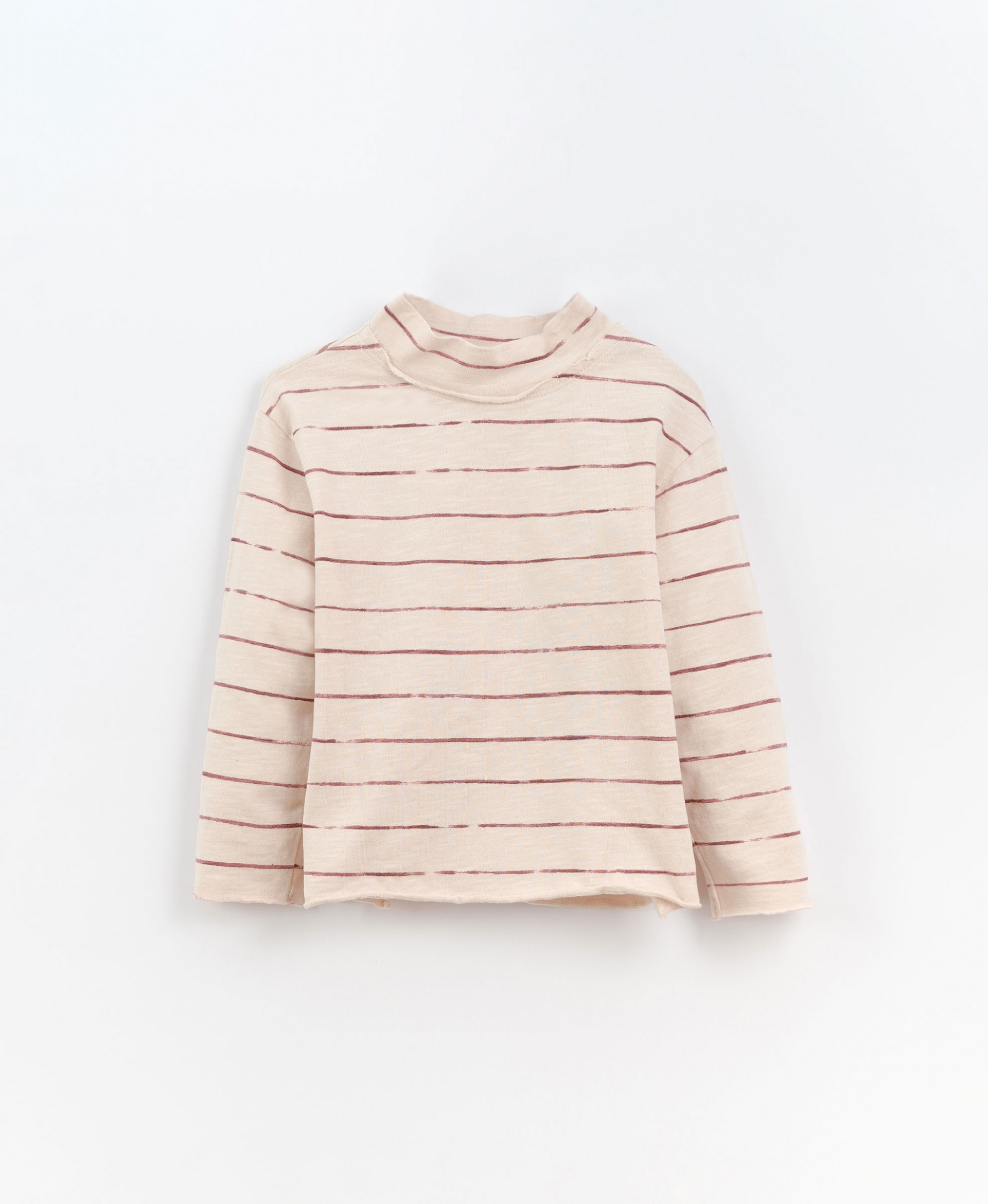 Striped T-shirt with half collar | Culinary