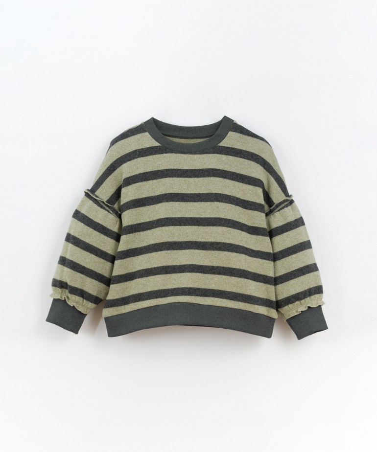 Recycled cotton striped jersey