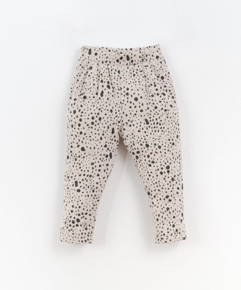 Jersey-stitch trousers in organic cotton with pattern