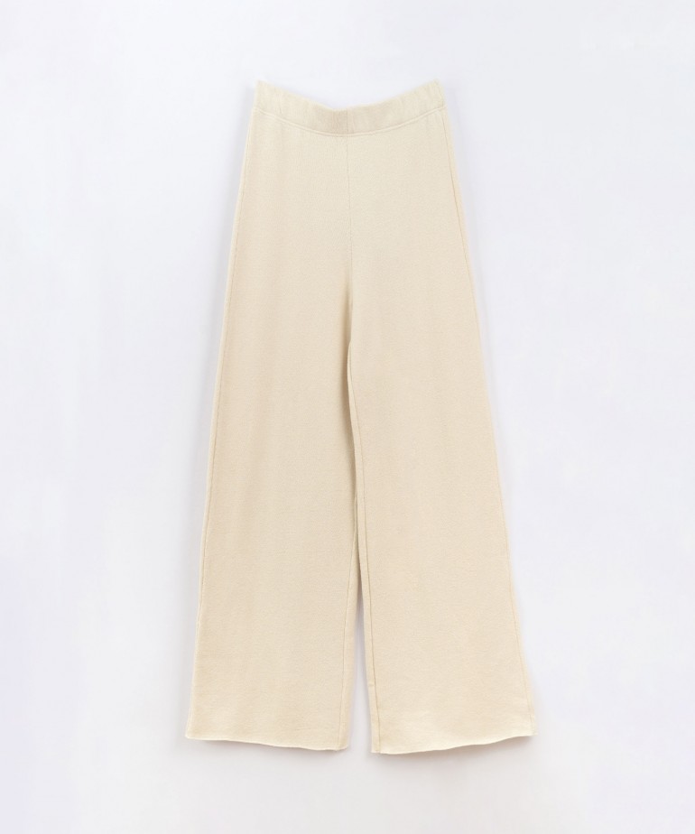 Jersey-stitch trousers with carding on the inside