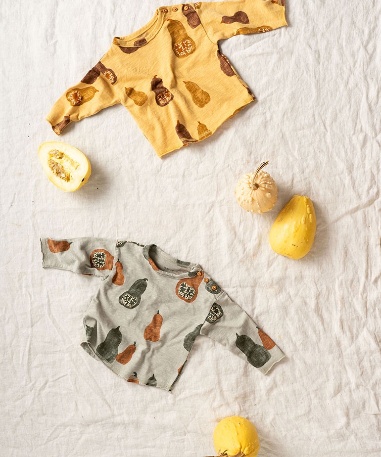 Organic cotton T-shirt with pumpkins print