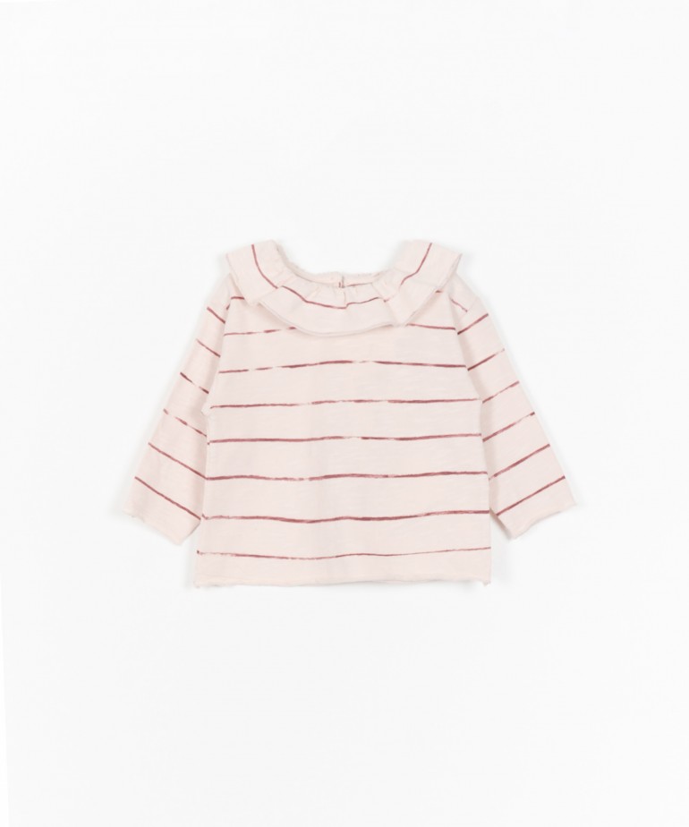 Striped T-shirt with collar