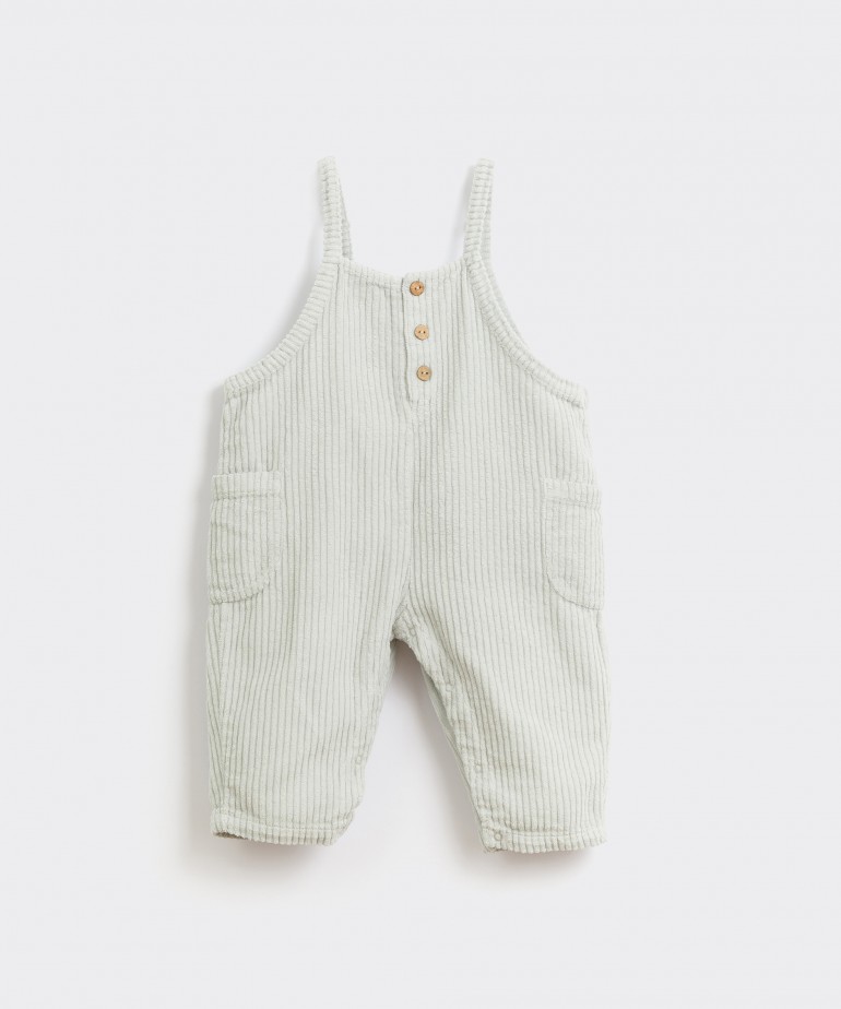 Corduroy jumpsuit in recycled fibres