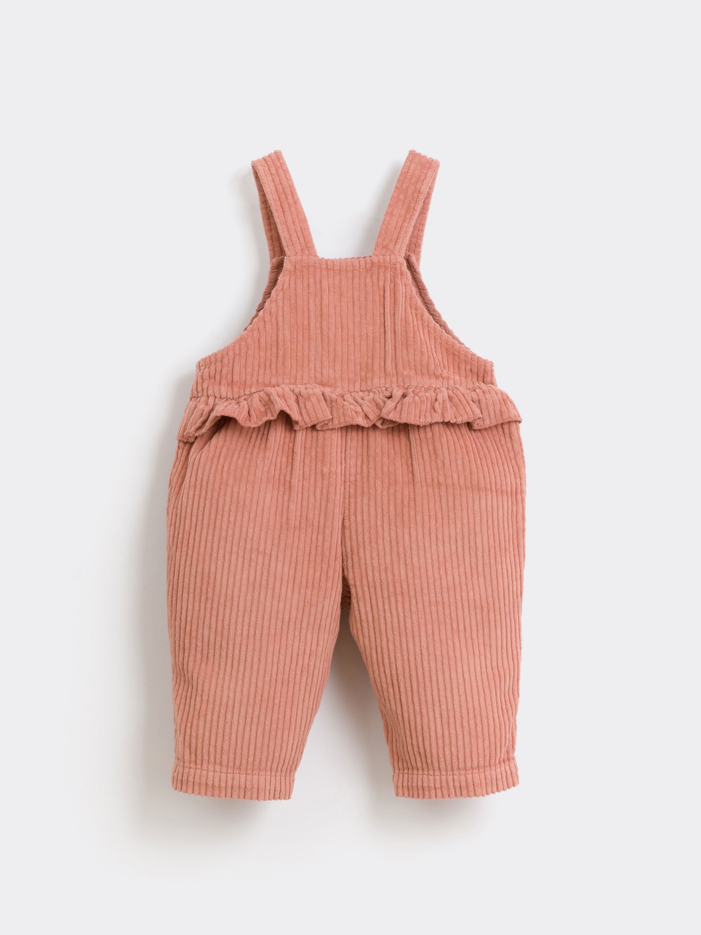 Mono de pano con volante en la cintura