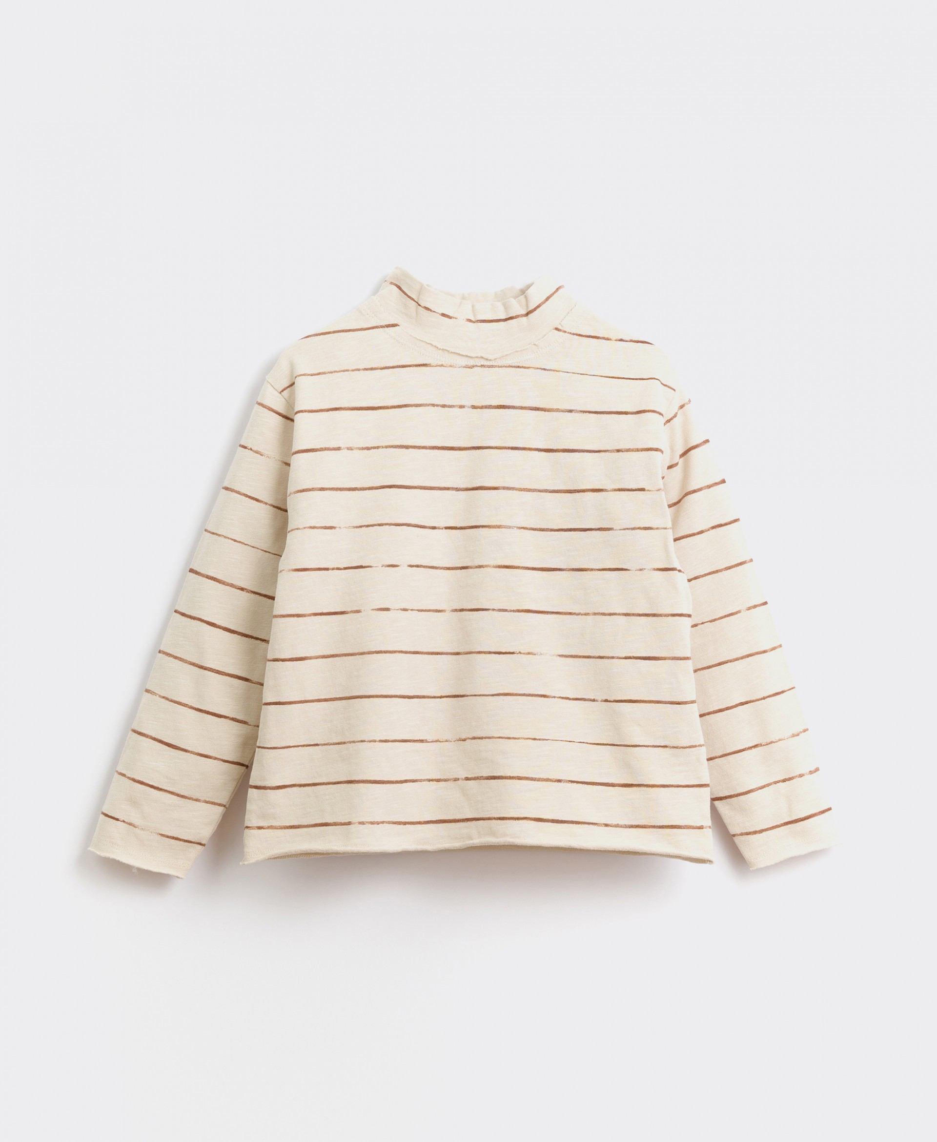 Striped T-shirt with half collar | Culinary