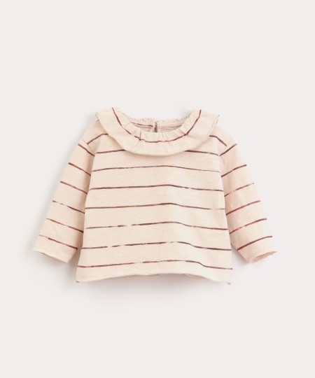 T-shirt rayé avec col