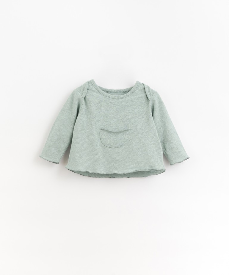 T-shirt in mixture of organic cotton and linen