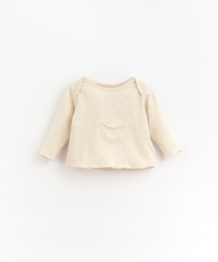 T-shirt in mixture of organic cotton and linen