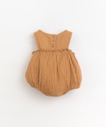 Woven jumpsuit with a frill on the chest | Organic Care