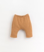Woven trousers with decorative coconut button | Organic Care