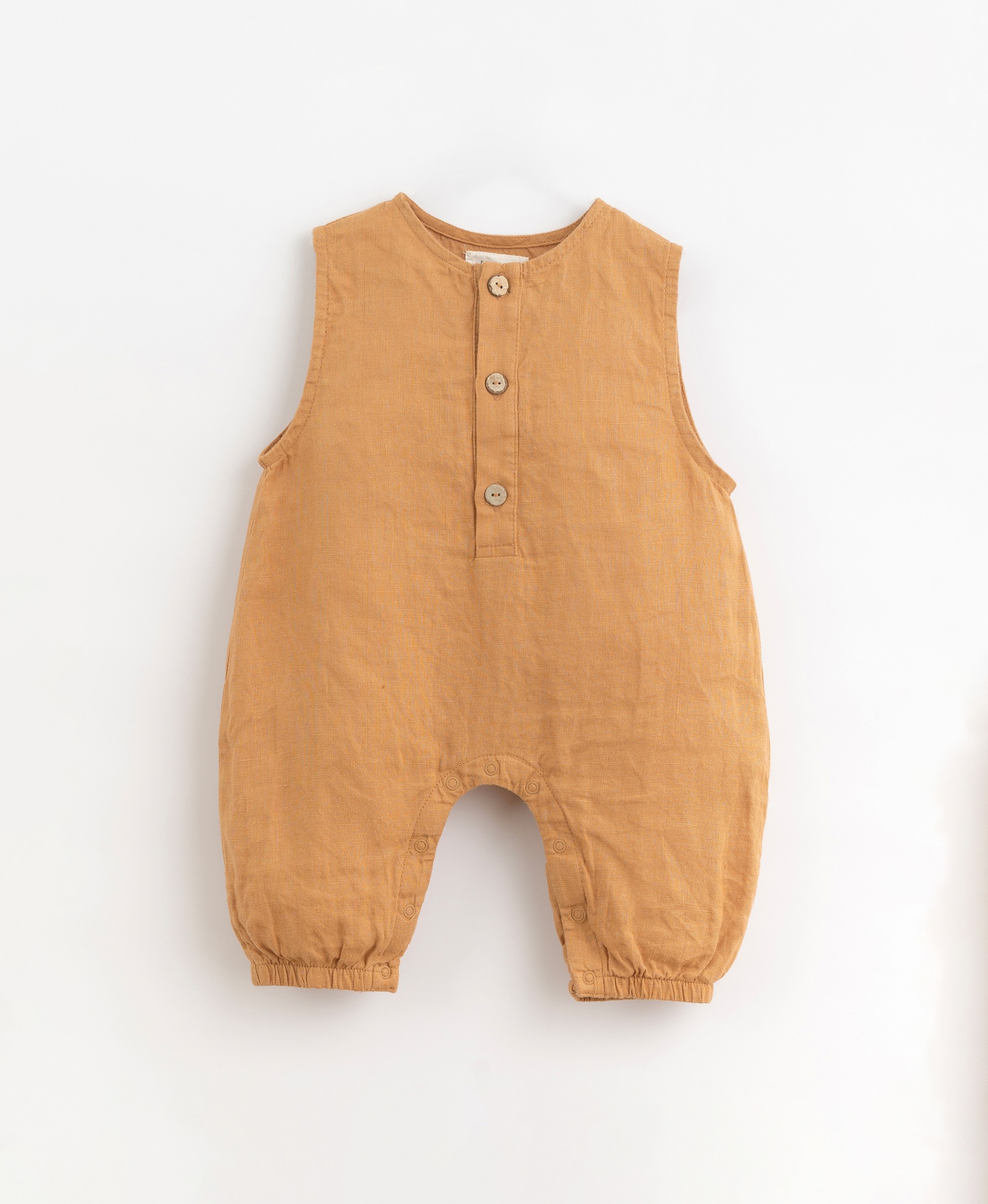 Linen jumpsuit with crotch opening | Organic Care