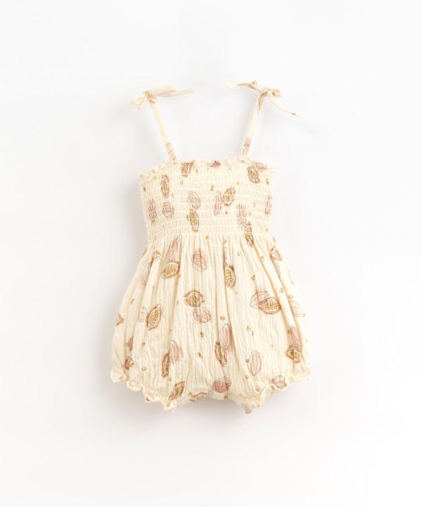 Organic cotton jumpsuit with cacao print