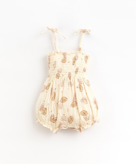 Organic cotton jumpsuit with cacao print