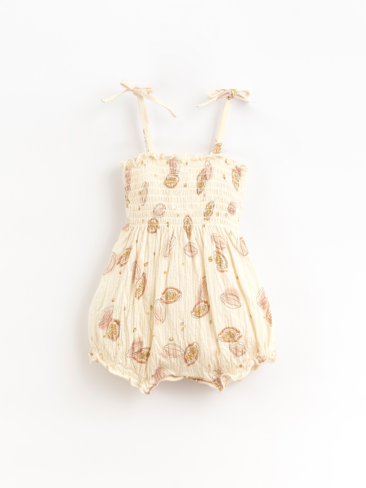 Organic cotton jumpsuit with cacao print