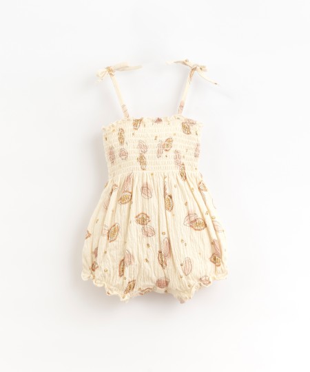 Organic cotton jumpsuit with cacao print