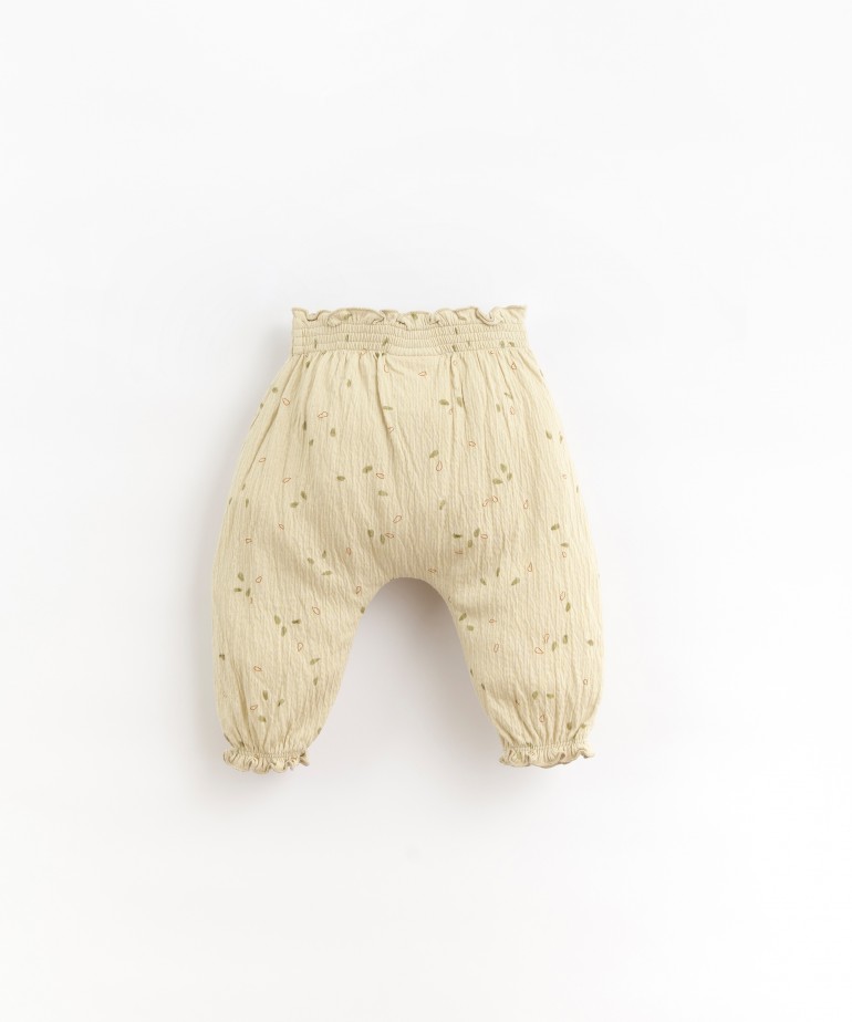 Cala de malha em algodo orgnico com estampado