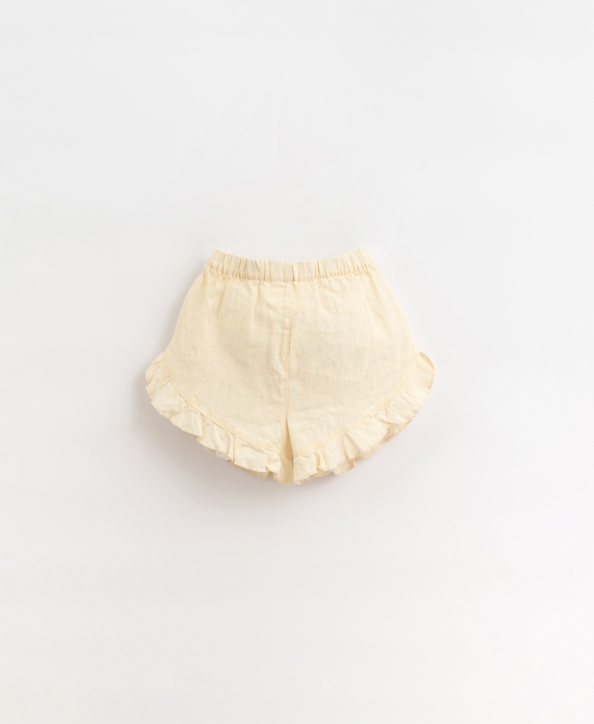 Pantalón corto de lino con cintura elástica y cordón de adorno | Organic Care