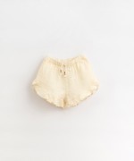 Pantalón corto de lino con cintura elástica y cordón de adorno | Organic Care