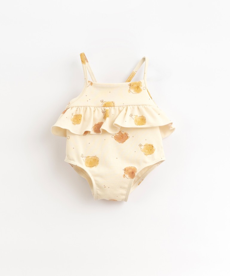 Swimsuit with blowfish print