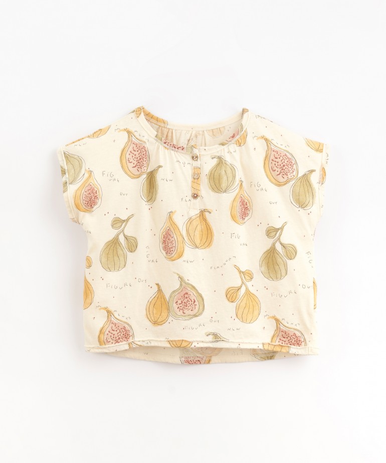T-shirt com estampado de figos