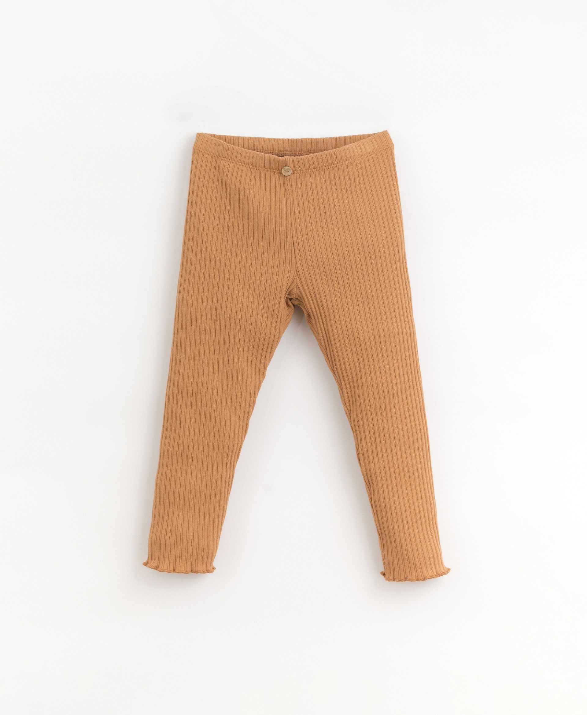Ribbed leggings with rolled finish | Organic Care