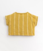 Striped, short T-shirt | Organic Care