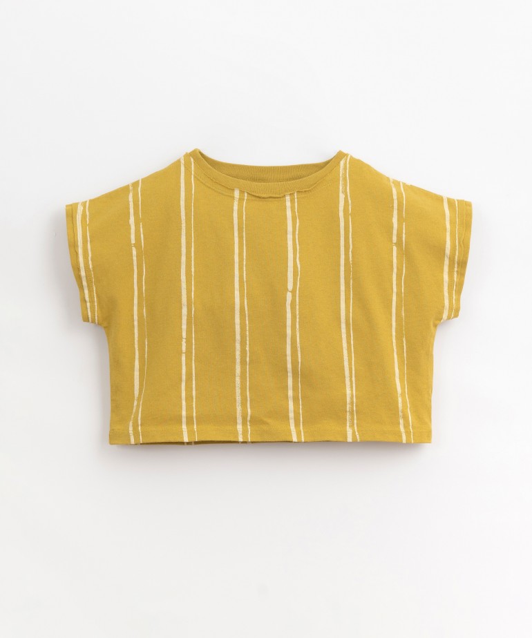 Striped T-shirt in a mixture of cotton and organic cotton