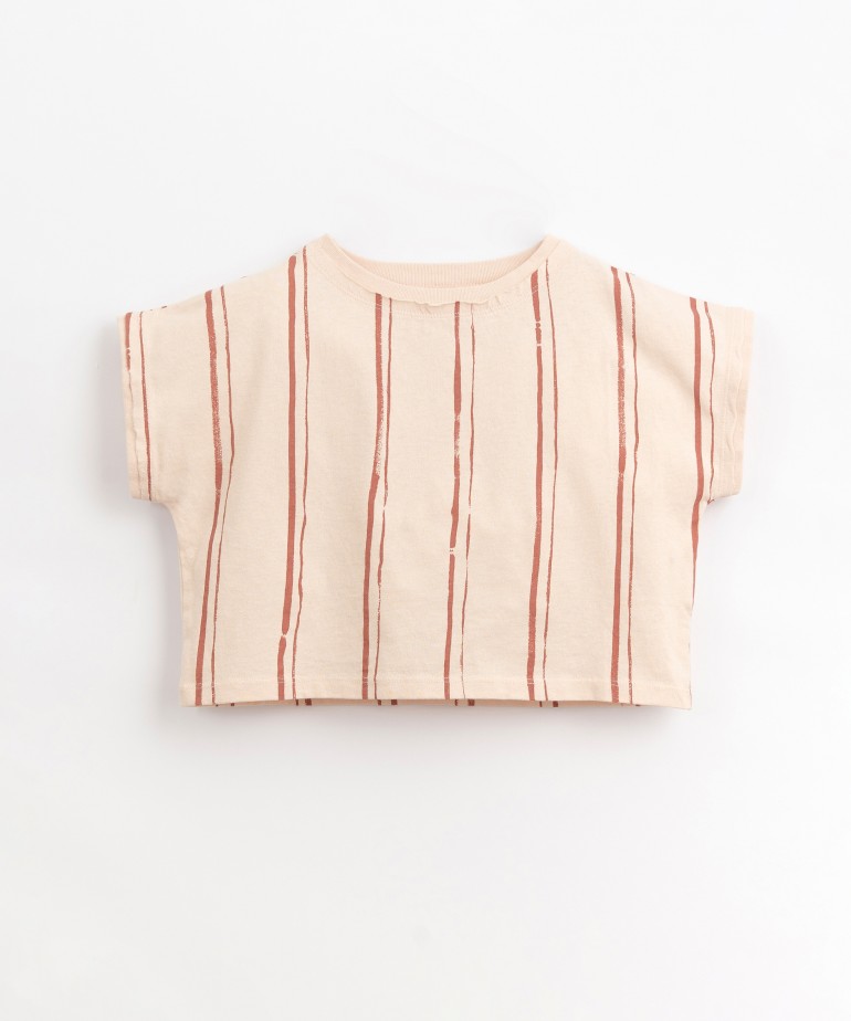 Striped T-shirt in a mixture of cotton and organic cotton