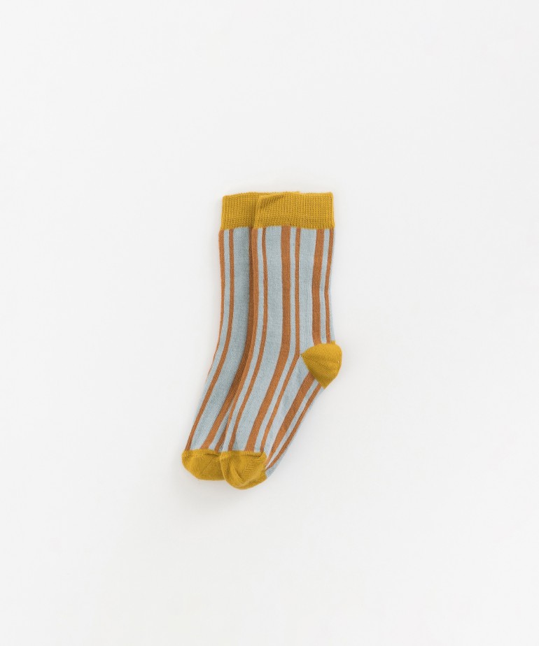 Printed striped socks in organic cotton