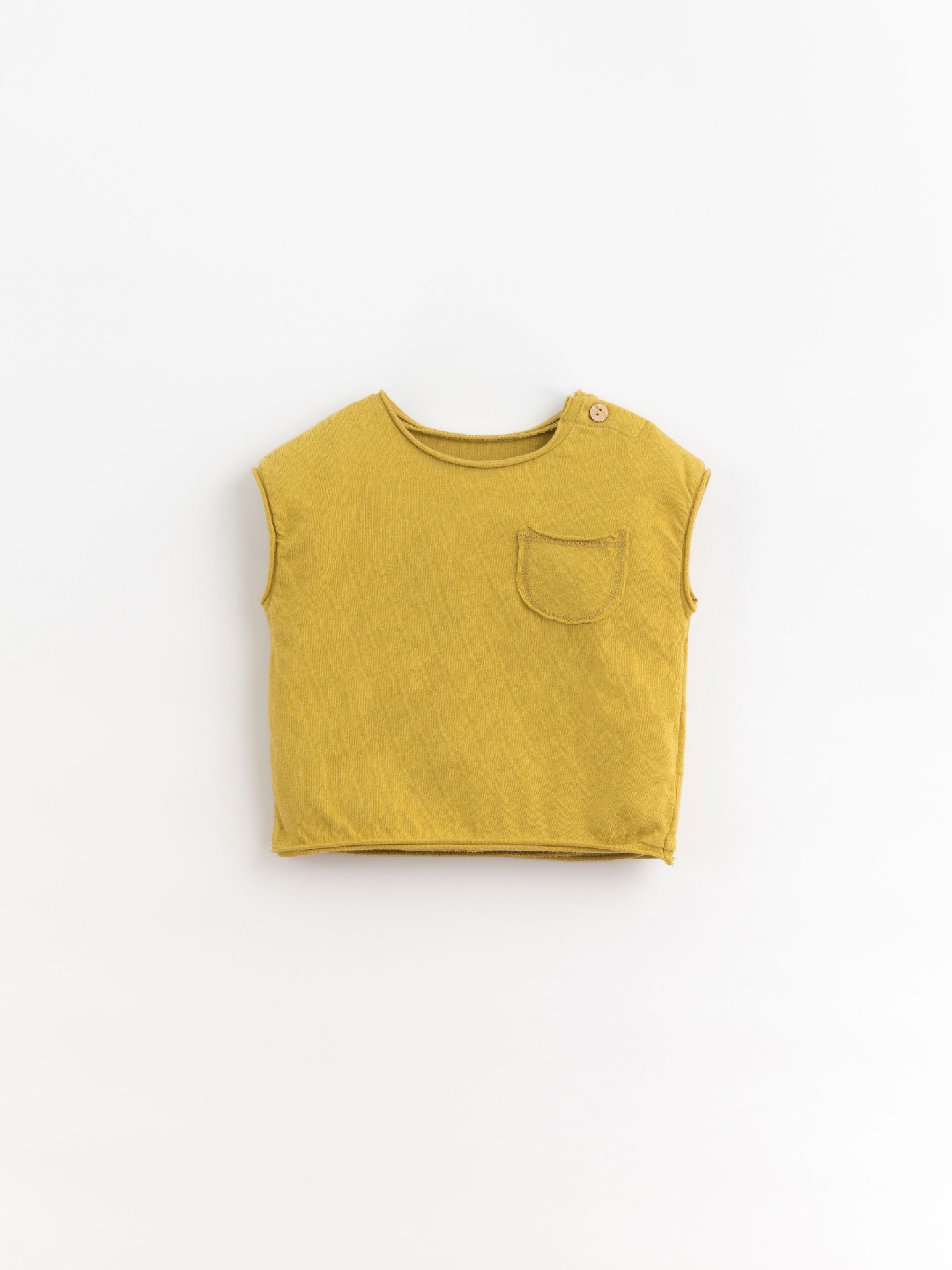 T-shirt com mistura de algodão orgânico e linho